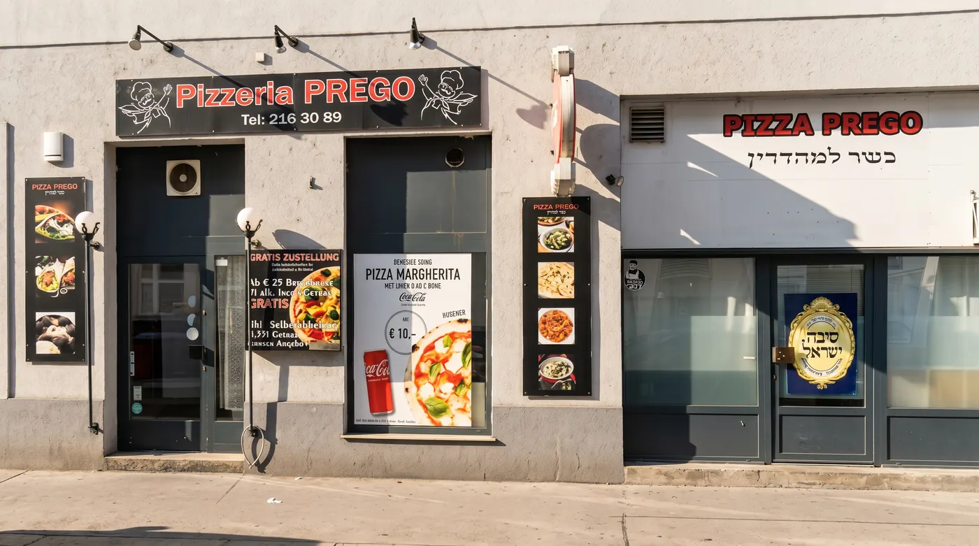 Pizza Prego Pizzeria sonnige Fassade