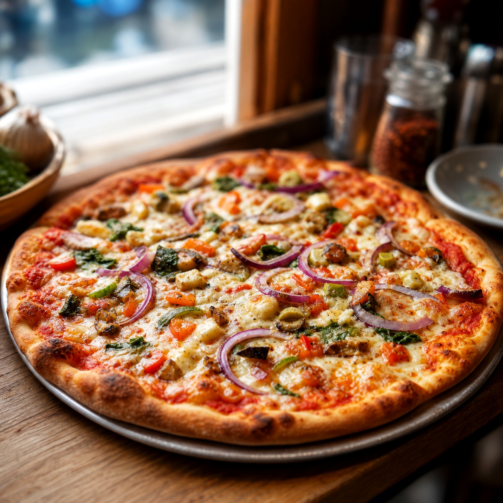 Zwiebel Gemüse Pizza