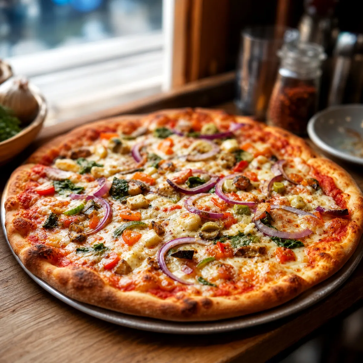 Zwiebel Gemüse Pizza